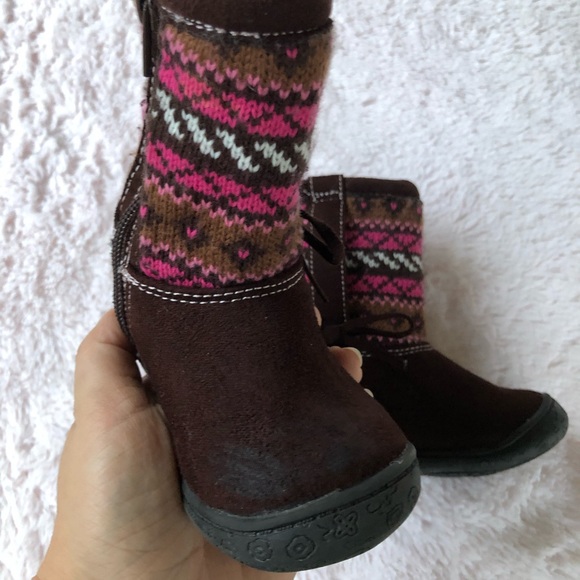 Circo Baby Girl Boots Brown/Pink Size 5 - Picture 6 of 8
